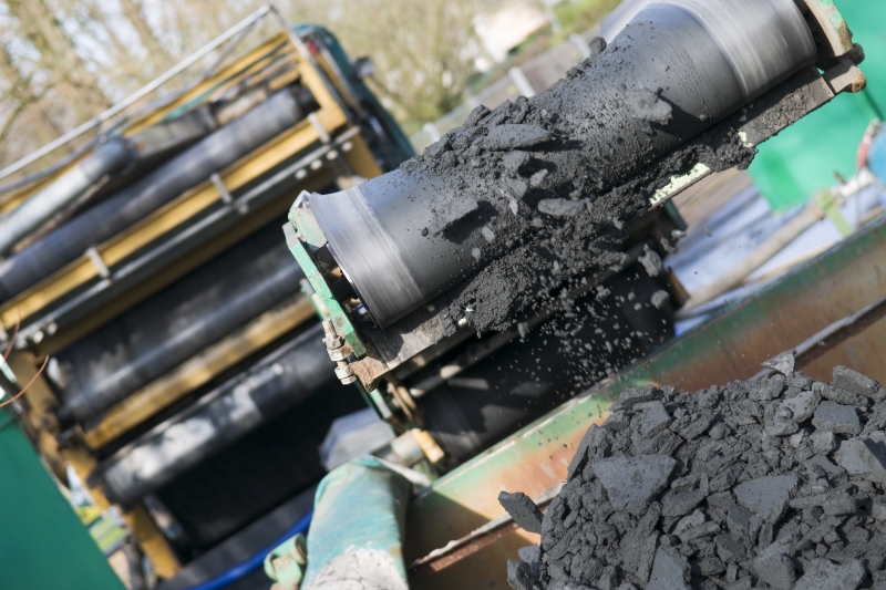 Lopende band met bagger